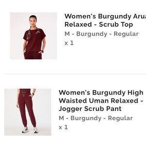 Figs Burgundy Two-Piece Lounge Set